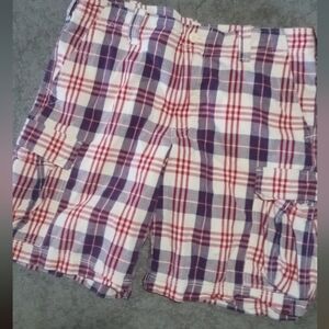 Ralph Lauren Men's Plaid Cargo Shorts - Red, Blue, Cream